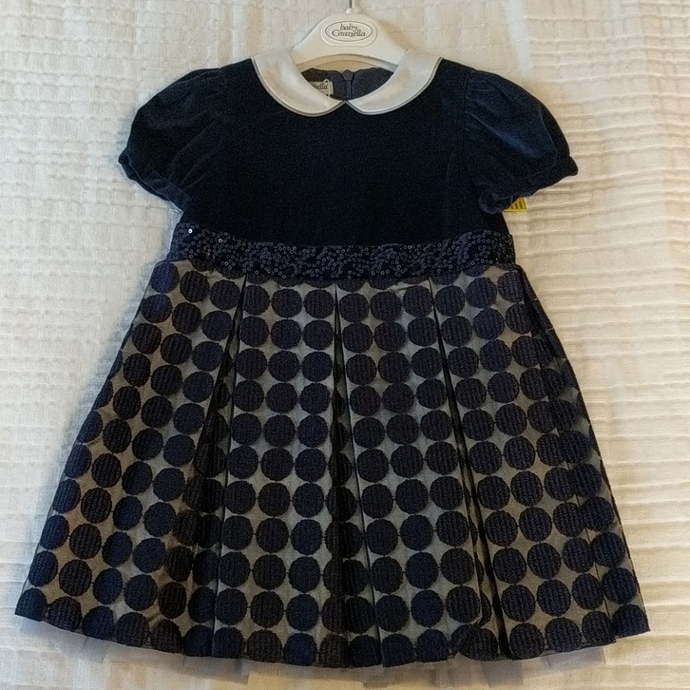 NWT baby Graziella dark blue dress